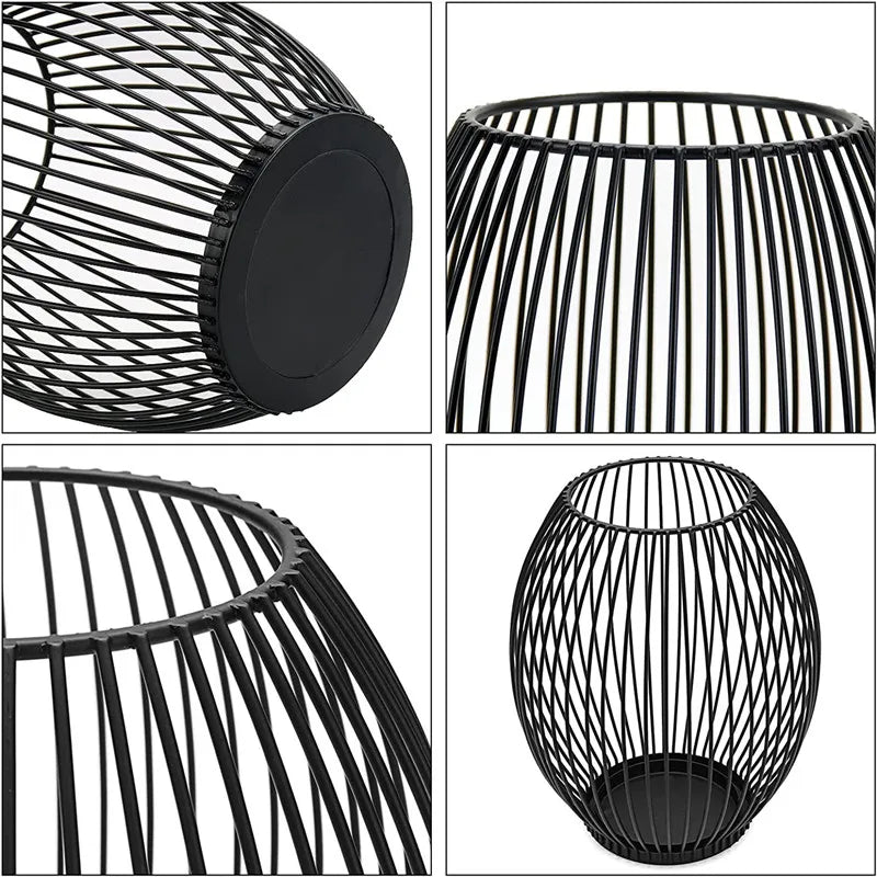 Svart Metall Ljuslykta