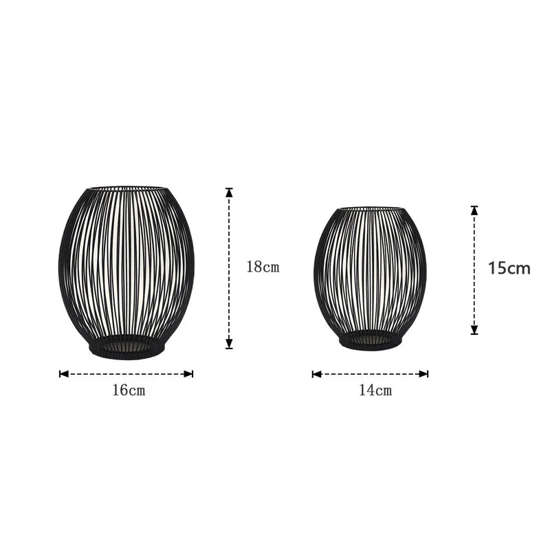 Svart Metall Ljuslykta
