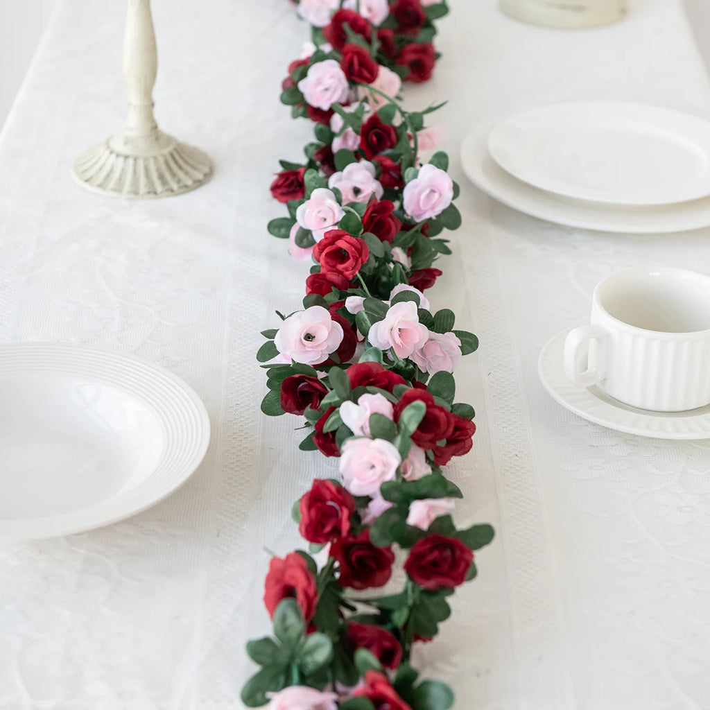 Lyxig Silkesros-Girlang