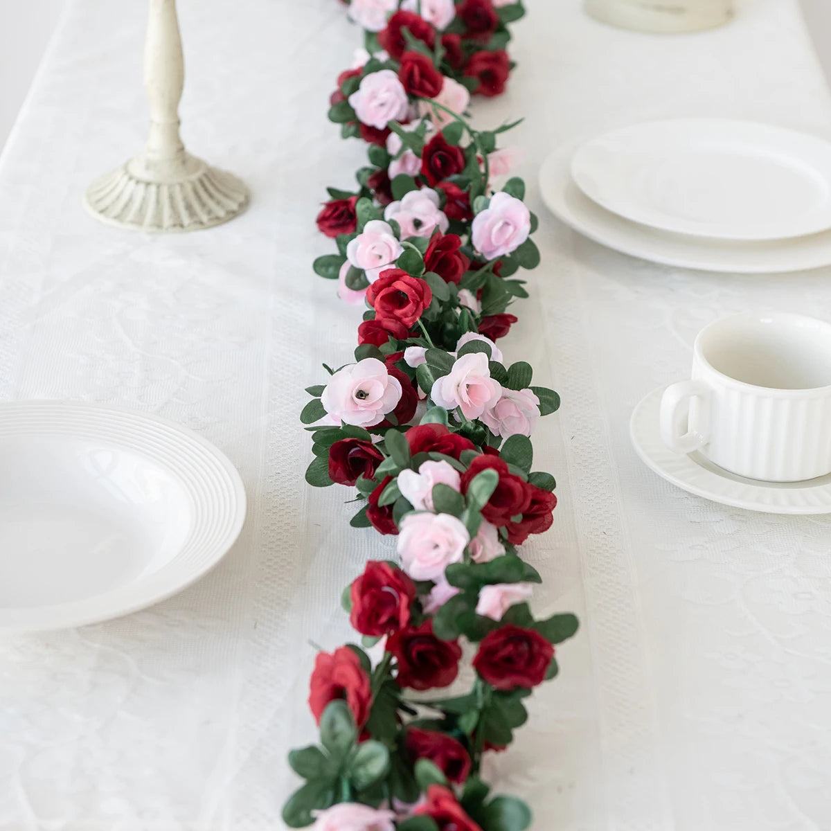 Lyxig Silkesros-Girlang